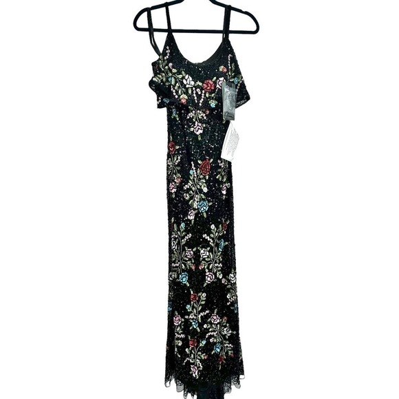 MAC DUGGAL Women's Black/Multi Prom Dress Gown Maxi Size 4 NWT - Picture 8 of 12